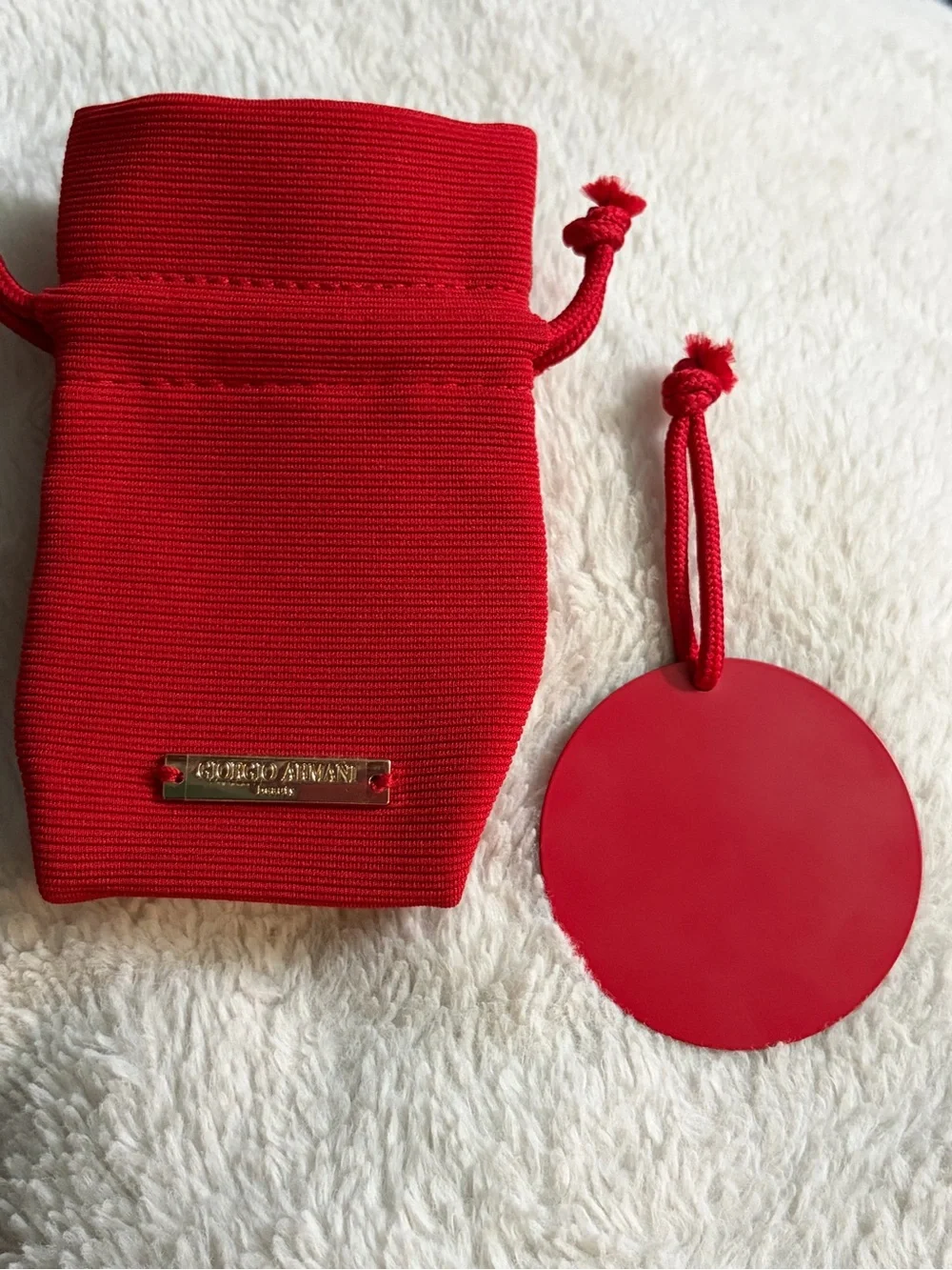 Giorgio Armani Beauty Red pocket Mirror & Drawstring pouch Set